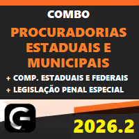 COMBO PGE E PGM (PROCURADORIAS ESTADUAIS E MUNICIPAIS + COMPLEMENTARES ESTADUAIS E FEDERAIS + LPE) G7 JURÍDICO 2026.2