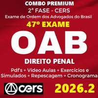COMBO OAB 2ª FASE 47º EXAME – REPESCAGEM (DIREITO PENAL) 2026.2